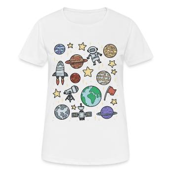 Universum Weltraum Raumfahrt - Frauen T-Shirt atmungsaktiv - Weiß - Vorne - AI Model Female 172 dark (172cm)