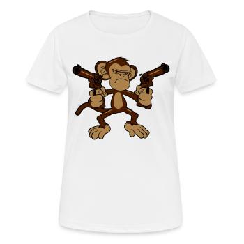 armes affe pistolets - T-shirt respirant Femme - blanc - Devant - AI Model Female 172 dark (172cm)