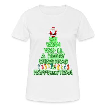 Lustige Weihnachten lustige Weihnachten - Frauen T-Shirt atmungsaktiv - Weiß - Vorne - AI Model Female 172 dark (172cm)