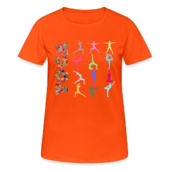 Yoga exercises - Women's Breathable T-Shirt - neon orange - Front - AI Model Female 172 dark (172cm)