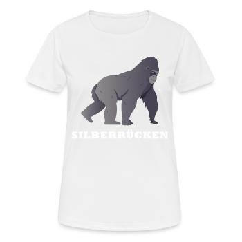 Silberrücken | Gorilla - Frauen T-Shirt atmungsaktiv - Weiß - Vorne - AI Model Female 172 dark (172cm)