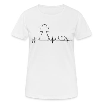 Die Herzlinie eines Pudels - heartbeat Pudel - Frauen T-Shirt atmungsaktiv - Weiß - Vorne - AI Model Female 172 dark (172cm)
