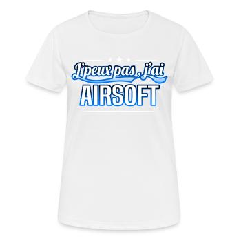 Airsoft - j'peux pas , j'ai Airsoft - T-shirt respirant Femme - blanc - Devant - AI Model Female 172 dark (172cm)