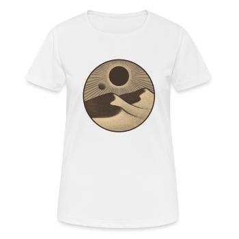 Dünen - Frauen T-Shirt atmungsaktiv - Weiß - Vorne - AI Model Female 172 dark (172cm)