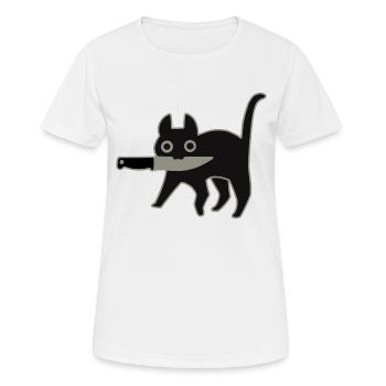 GattoColtello_Black - T-shirt respirant Femme - blanc - Devant - AI Model Female 172 dark (172cm)