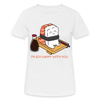 Soy Happy Sushi - Women's Breathable T-Shirt - white - Front - AI Model Female 172 dark (172cm)
