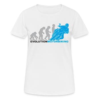 evolution moto, moto, moto - T-shirt respirant Femme - blanc - Devant - AI Model Female 172 dark (172cm)
