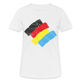 Allemagne Ukraine Solidarité - T-shirt respirant Femme - blanc - Devant - AI Model Female 172 dark (172cm)