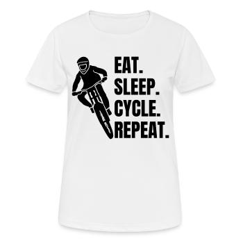 Fahrrad Mountainbike Radeln Fahrradtour Radfahren - Frauen T-Shirt atmungsaktiv - Weiß - Vorne - AI Model Female 172 dark (172cm)