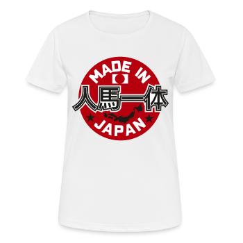 Made in Japan Rising Sun Flag JDM Drift Car Tuning - Frauen T-Shirt atmungsaktiv - Weiß - Vorne - AI Model Female 172 dark (172cm)