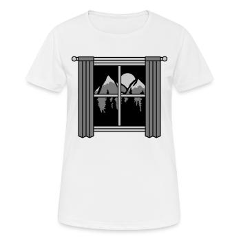 Fenêtre de vue sur les montagnes de la Lune - T-shirt respirant Femme - blanc - Devant - AI Model Female 172 dark (172cm)