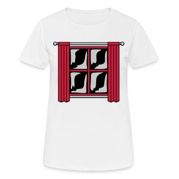 Dark Night Fenêtre Bois - T-shirt respirant Femme - blanc - Devant - AI Model Female 172 dark (172cm)