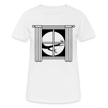 Aussicht Mond Nacht Baum - Frauen T-Shirt atmungsaktiv - Weiß - Vorne - AI Model Female 172 dark (172cm)
