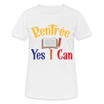 Rentrée scolaire - T-shirt respirant Femme - blanc - Devant - AI Model Female 172 dark (172cm)