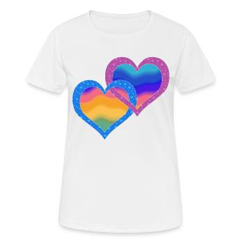 Herz - Frauen T-Shirt atmungsaktiv - Weiß - Vorne - AI Model Female 172 dark (172cm)