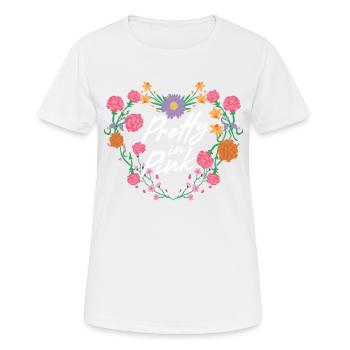 Pretty In Pink - Frauen T-Shirt atmungsaktiv - Weiß - Vorne - AI Model Female 172 dark (172cm)