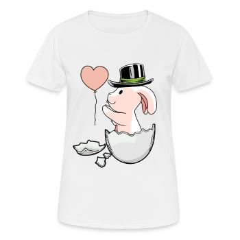 Lapin de Pâques Ballon Oeuf Coquille Lapin de Pâques - T-shirt respirant Femme - blanc - Devant - AI Model Female 172 dark (172cm)