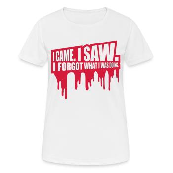 Je suis venu voir oublier - T-shirt respirant Femme - blanc - Devant - AI Model Female 172 dark (172cm)
