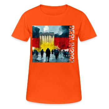 Berlin's new Mitte 192 - Women's Breathable T-Shirt - neon orange - Front - AI Model Female 172 dark (172cm)
