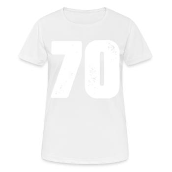 70 Number jersey - Women's Breathable T-Shirt - white - Front - AI Model Female 172 dark (172cm)
