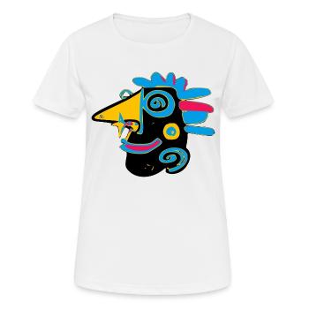 Synchronisation der unwirklichen Figur - Frauen T-Shirt atmungsaktiv - Weiß - Vorne - AI Model Female 172 dark (172cm)