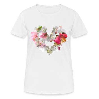 Orchidée,Fleurs,Cœur de fleur,Coeur - T-shirt respirant Femme - blanc - Devant - AI Model Female 172 dark (172cm)