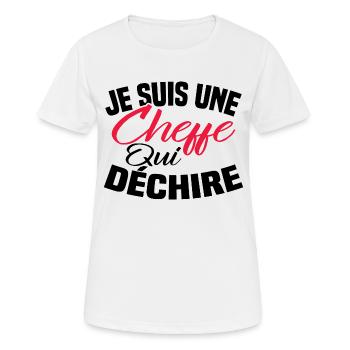 Je suis un cheffe qui déchire - T-shirt respirant Femme - blanc - Devant - AI Model Female 172 dark (172cm)