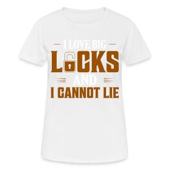 J’aime les grandes serrures et je ne peux pas mentir Serrures de Lockpicker - T-shirt respirant Femme - blanc - Devant - AI Model Female 172 dark (172cm)