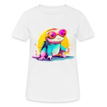 Mino, der axolotl mit der Brille - Frauen T-Shirt atmungsaktiv - Weiß - Vorne - AI Model Female 172 dark (172cm)