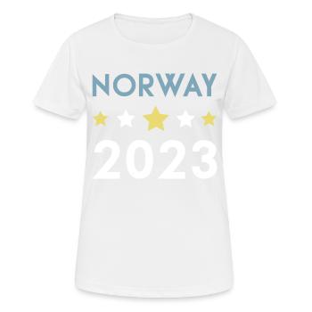 Norway 2023 Krone - Frauen T-Shirt atmungsaktiv - Weiß - Vorne - AI Model Female 172 dark (172cm)