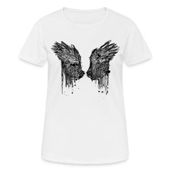 angelwings,flügel,aquarell,darkangel,Zeichnung - Frauen T-Shirt atmungsaktiv - Weiß - Vorne - AI Model Female 172 dark (172cm)