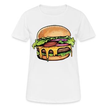 hamburger - T-shirt respirant Femme - blanc - Devant - AI Model Female 172 dark (172cm)