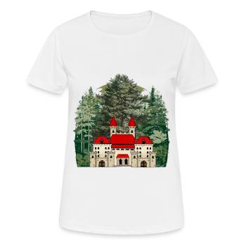 Mittelalter Burg Schloss Festung König Ritter - Frauen T-Shirt atmungsaktiv - Weiß - Vorne - AI Model Female 172 dark (172cm)