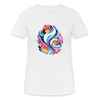 L’abstraction colorée : une danse - T-shirt respirant Femme - blanc - Devant - AI Model Female 172 dark (172cm)
