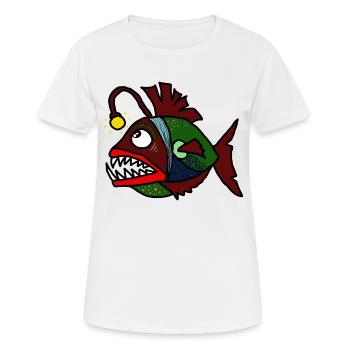 Anglerfisch - Frauen T-Shirt atmungsaktiv - Weiß - Vorne - AI Model Female 172 dark (172cm)