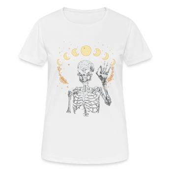 Mond Geist Skelett Geisterstunde Halloween Spuk - Frauen T-Shirt atmungsaktiv - Weiß - Vorne - AI Model Female 172 dark (172cm)