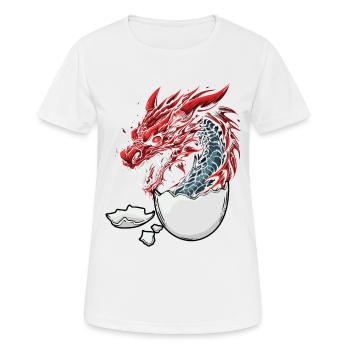 Dragon Dragon Oeuf Oeufs Fantaisie Créature Mythique Fable - T-shirt respirant Femme - blanc - Devant - AI Model Female 172 dark (172cm)