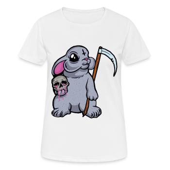 Satanisch Hase Sensenmann Tod Horror Halloween - Frauen T-Shirt atmungsaktiv - Weiß - Vorne - AI Model Female 172 dark (172cm)