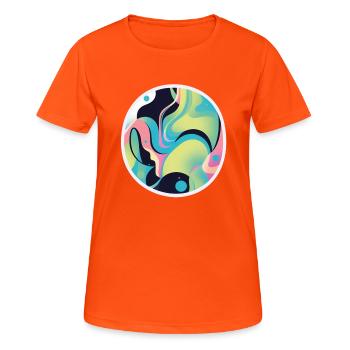 Vagues colorées : une mer de couleurs - T-shirt respirant Femme - orange néon - Devant - AI Model Female 172 dark (172cm)