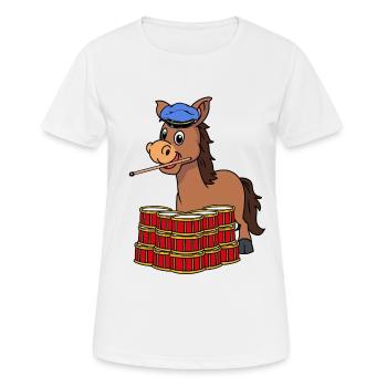 Batteur, Âne, Tambour, Musicien, Musique Tambour - T-shirt respirant Femme - blanc - Devant - AI Model Female 172 dark (172cm)