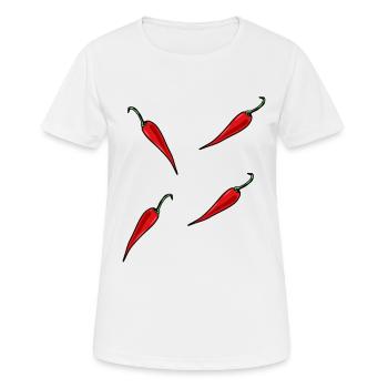 Paprika Chilli Peperoni Gewürz - Frauen T-Shirt atmungsaktiv - Weiß - Vorne - AI Model Female 172 dark (172cm)