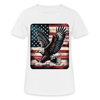 Eagle American Flag 4th of July Day Eagle Gifts - Frauen T-Shirt atmungsaktiv - Weiß - Vorne - AI Model Female 172 dark (172cm)