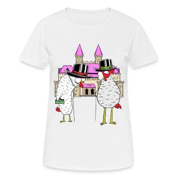 Château Poulet Poulets Royal Volaille Château - T-shirt respirant Femme - blanc - Devant - AI Model Female 172 dark (172cm)