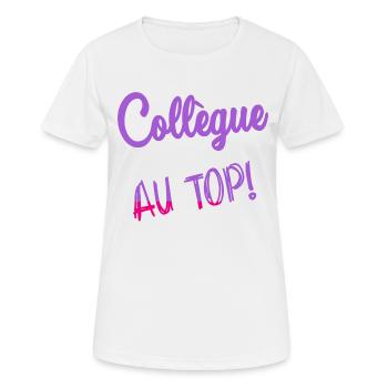 COLLEGUE - T-shirt respirant Femme - blanc - Devant - AI Model Female 172 dark (172cm)
