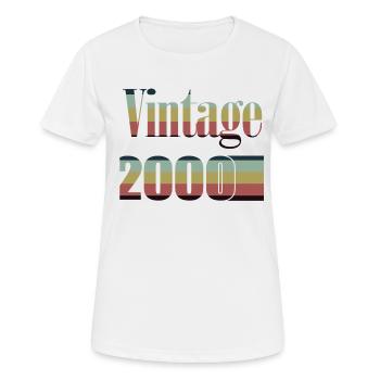 2000 Geburtstag 2000 Jahrgang 2000 Geburtstag - Frauen T-Shirt atmungsaktiv - Weiß - Vorne - AI Model Female 172 dark (172cm)