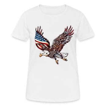 Eagle American Flag 4th of July Eagle Gifts Kids - Frauen T-Shirt atmungsaktiv - Weiß - Vorne - AI Model Female 172 dark (172cm)
