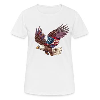 Eagle American Flag 4. Juli Eagle Gifts Kids - Frauen T-Shirt atmungsaktiv - Weiß - Vorne - AI Model Female 172 dark (172cm)