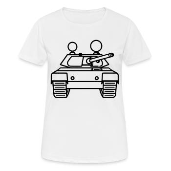 Panzer - Frauen T-Shirt atmungsaktiv - Weiß - Vorne - AI Model Female 172 dark (172cm)