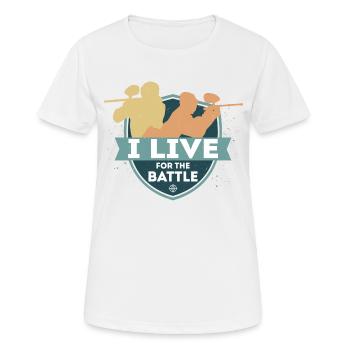 Je vis pour le joueur tactique de paintball de combat - T-shirt respirant Femme - blanc - Devant - AI Model Female 172 dark (172cm)