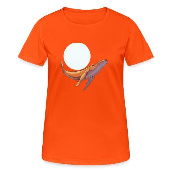 Baleine de l’espace - T-shirt respirant Femme - orange néon - Devant - AI Model Female 172 dark (172cm)